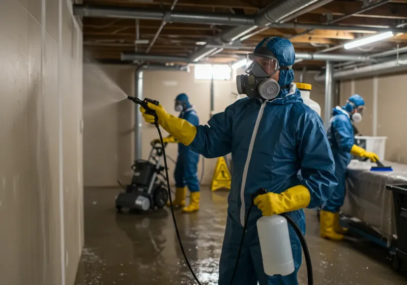 Basement Sanitization and Antimicrobial Treatment process in Middlebury, IN