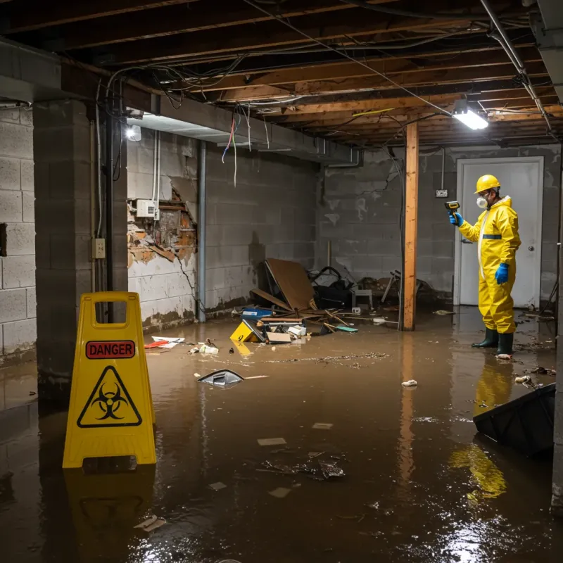 Flooded Basement Electrical Hazard in Middlebury, IN Property